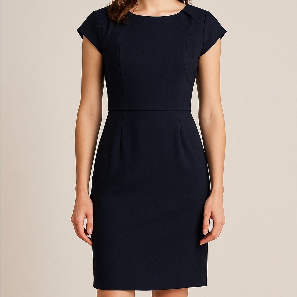 Kate Spade Black Knit Dress Black Knee Length MIDI Sz 10 Fit Flare